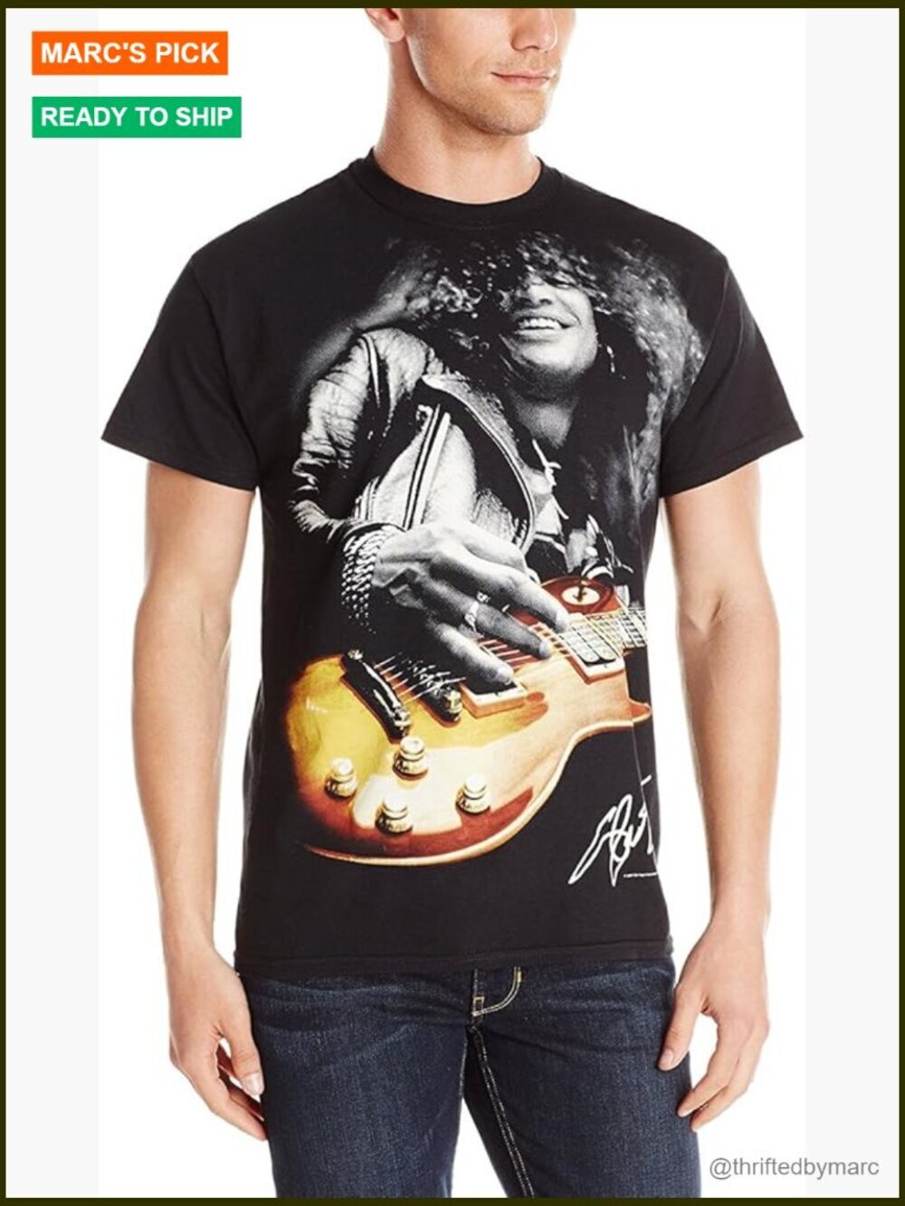 Men's Heavyweight Cotton Slash Guitar Sleeveless T-Shirt Standard Fit